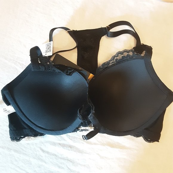 Wingslove New 32D Front Bra with Necklace Plunge Racerback Lace Black - Picture 8 of 13